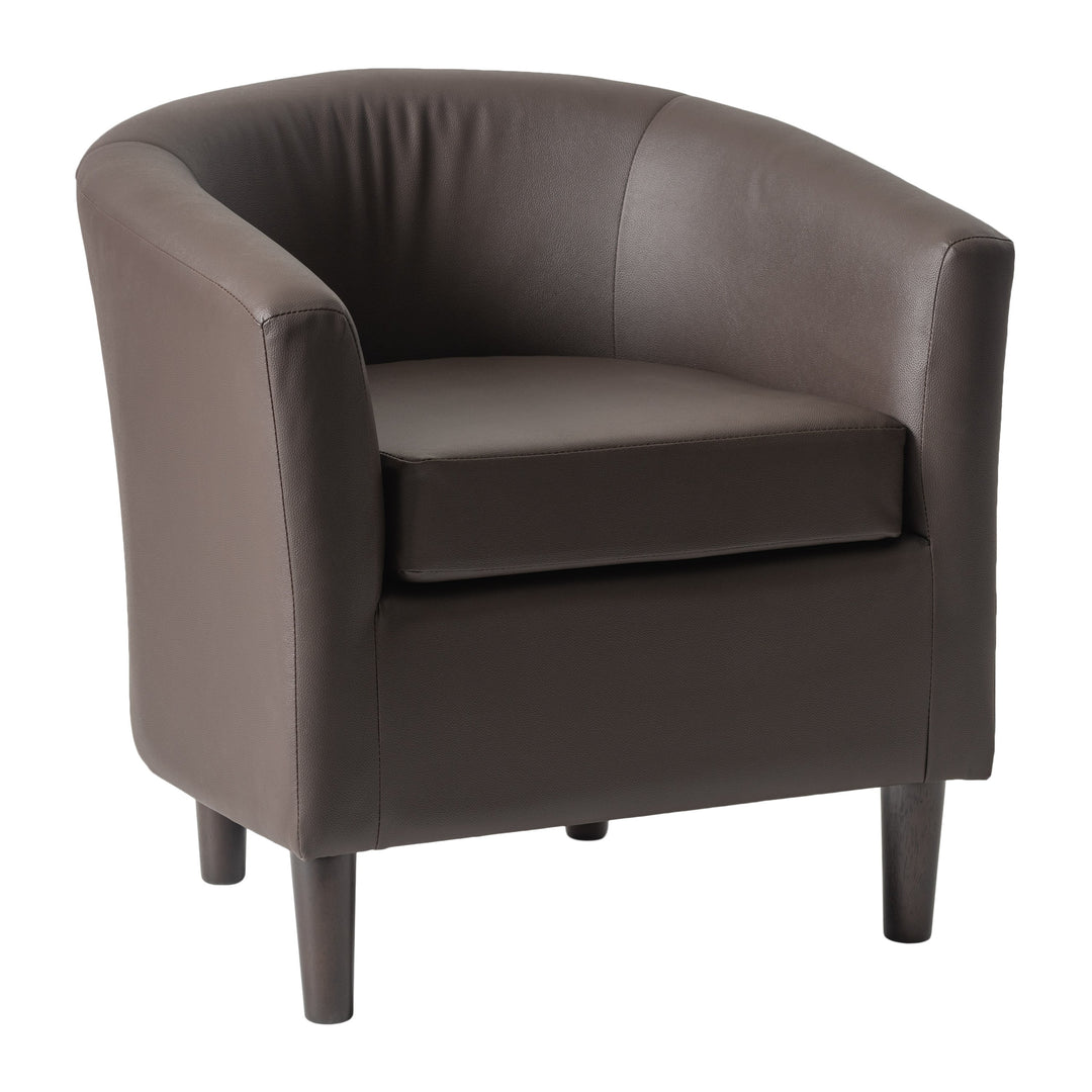 CorLiving Vegan Leather Barrel Chair Image 1