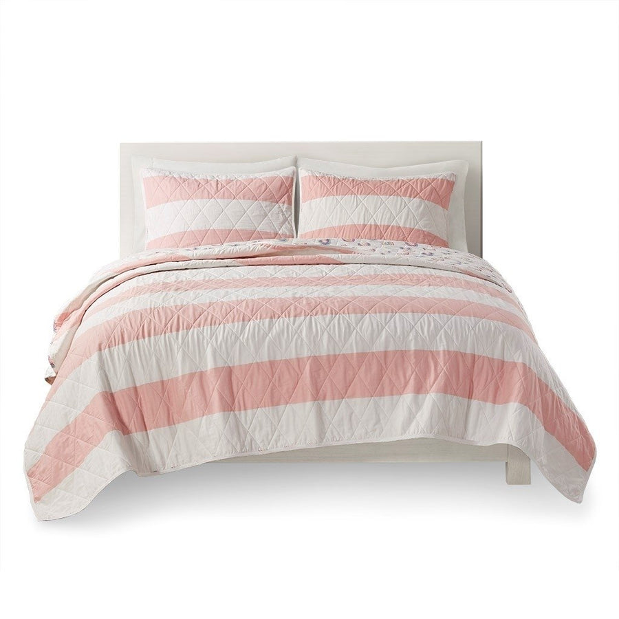 Gracie Mills Orson Classic Cotton Cabana Stripe Reversible Quilt Set - GRACE-15015 Image 1