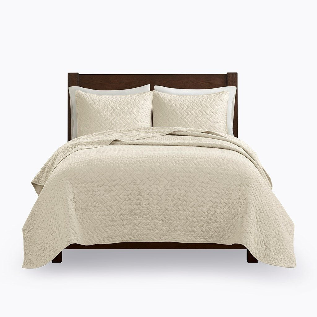 Gracie Mills Ria Solid Oversized Herringbone Quilt Set - GRACE-1307 Image 6