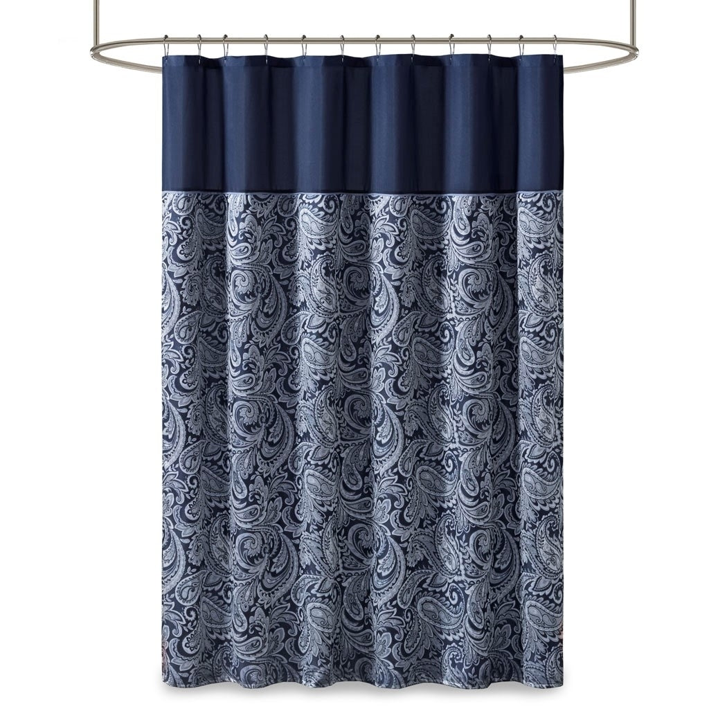 Gracie Mills Thornton Traditional Paisley Jacquard Shower Curtain - GRACE-3785 Image 1