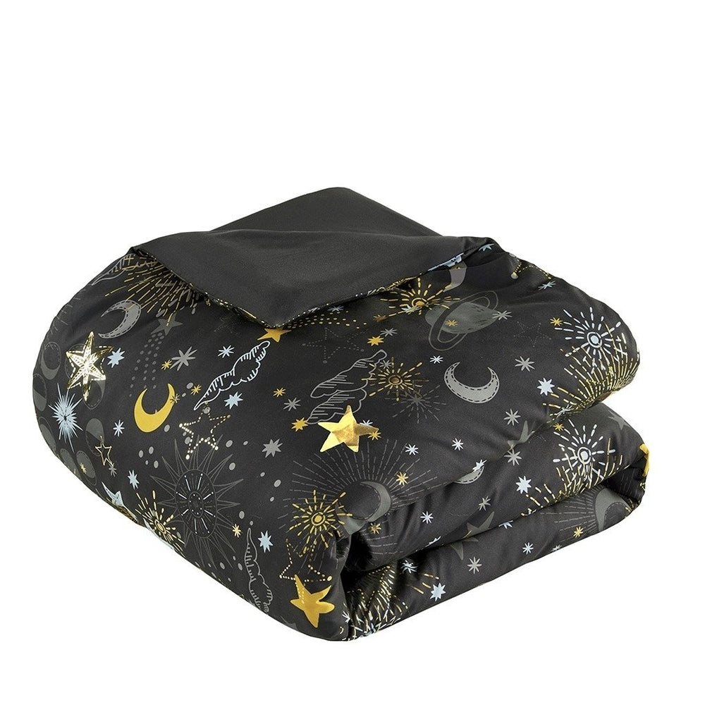 Gracie Mills Dervan Celestial Dreams Starry Sky Metallic Comforter Set with Enchanting Throw Pillow - GRACE-14063 Image 2