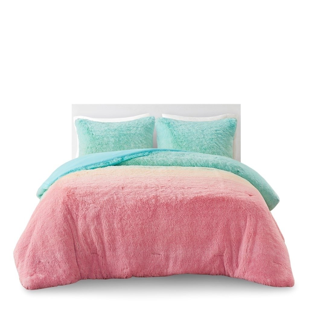 Gracie Mills Herman Ombre Shaggy Faux faux Comforter Set - GRACE-15010 Image 1