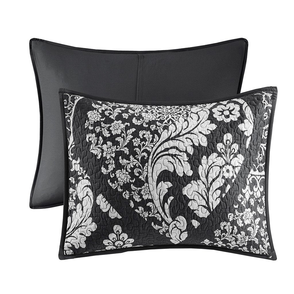 Gracie Mills Muriel 6 Piece Damask Printed Cotton Quilt Set with Throw Pillows - GRACE-10690 Image 2