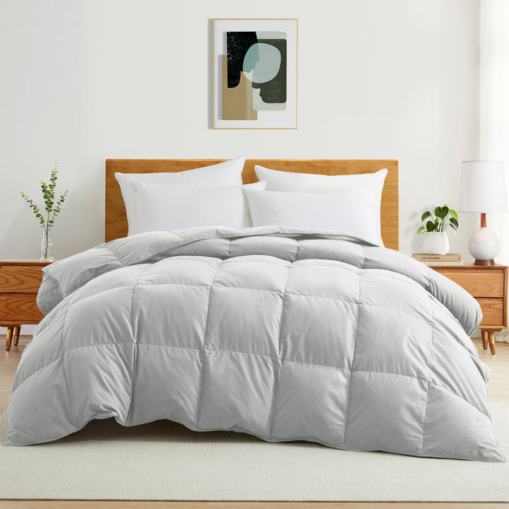 Goose Feather Down Comforter,Premium Comforter for All Seasons with 8 Tabs, Luxury Hotel Duvet Insert Image 5