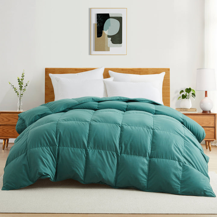 Goose Feather Down Comforter,Premium Comforter for All Seasons with 8 Tabs, Luxury Hotel Duvet Insert Image 7