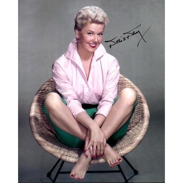 Doris Day - Sitting in Chair CrissCross Signed Photo Print (8 x 10) - Item DAP17137 Image 1