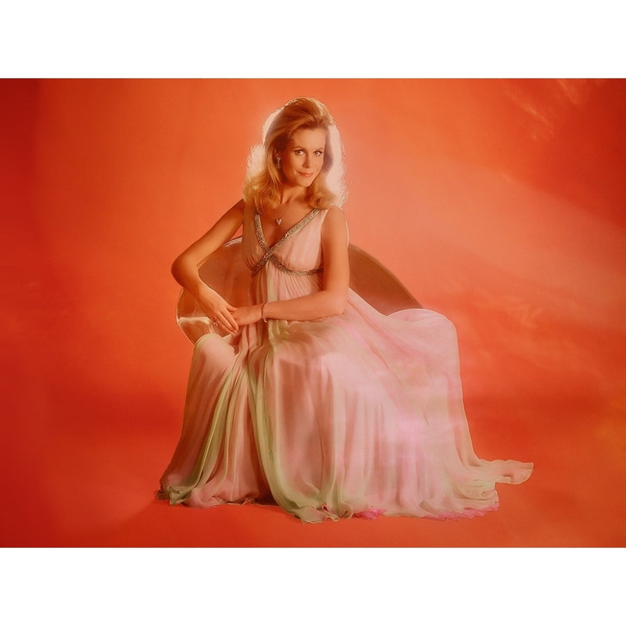 Elizabeth Montgomery - Pink Sheer Dress With Orange Background Photo Print (10 x 8) - Item DAP17638 Image 1