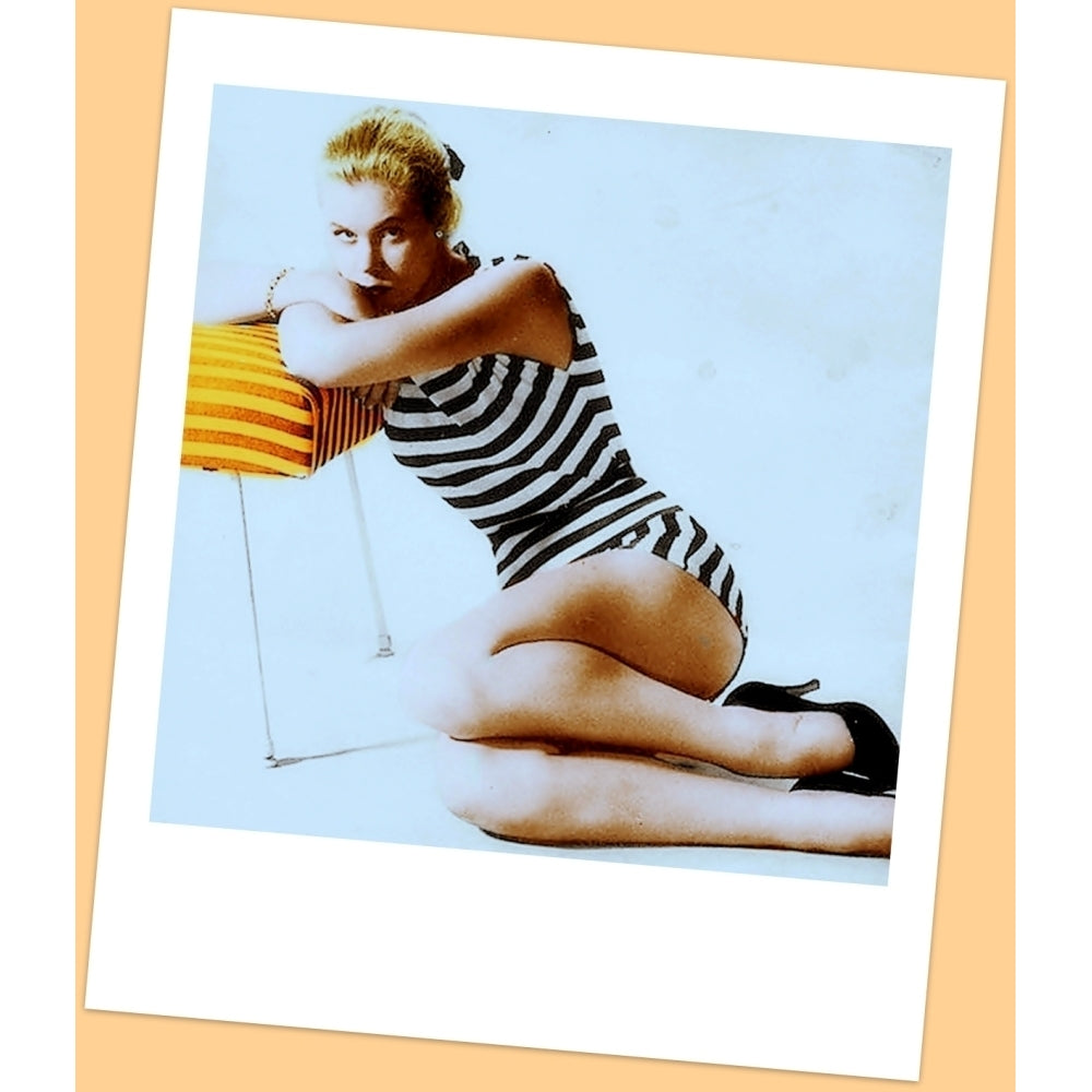 Elizabeth Montgomery - Striped Polaroid Photo Print (8 x 10) - Item DAP17653 Image 1