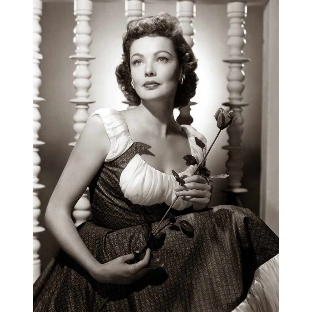 Gene Tierney - Holding Rose Photo Print (8 x 10) - Item DAP18154 Image 1