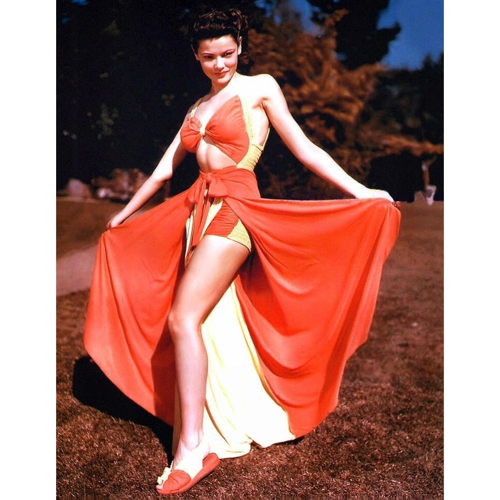 Gene Tierney - Holding Out Red Dress Photo Print (8 x 10) - Item DAP18157 Image 1