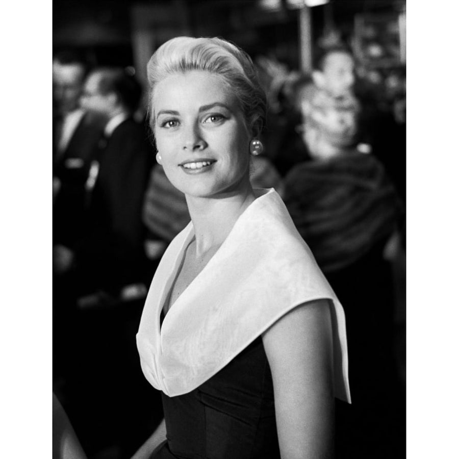 Grace Kelly -Wearing Black Top with White Schal Photo Print (8 x 10) - Item DAP18250 Image 1