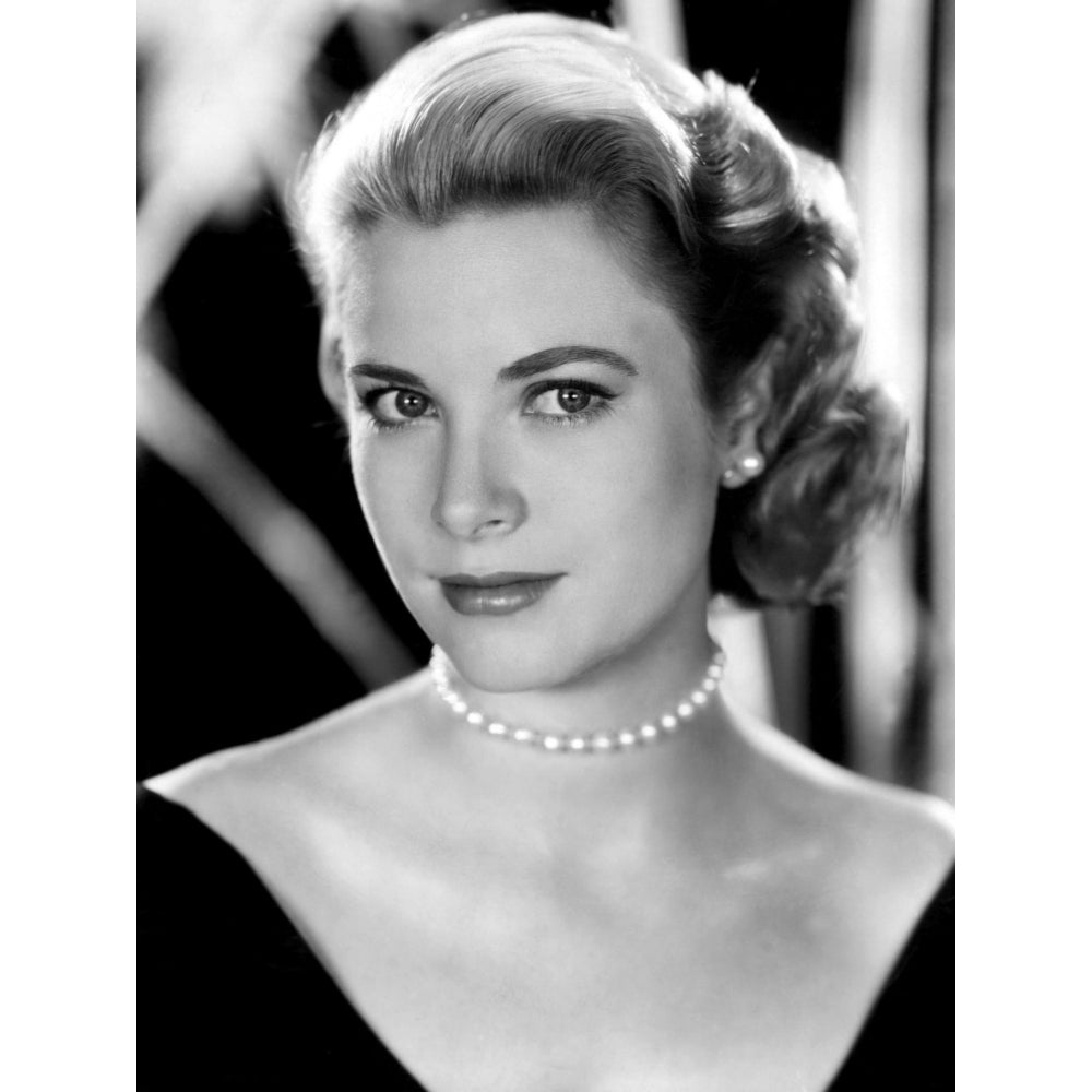 Grace Kelly - Black Top with Pearl Necklace and Earings Photo Print (8 x 10) - Item DAP18276 Image 1