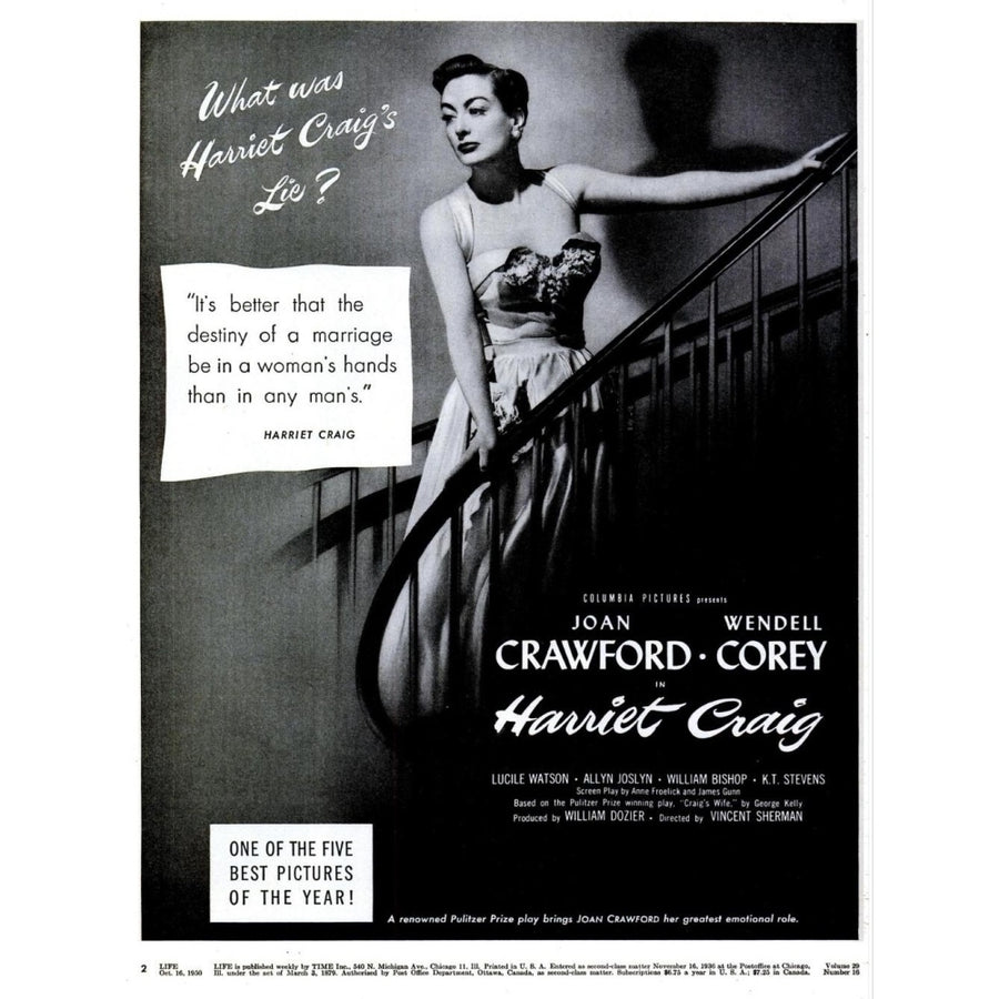 Joan Crawford - Harriet Craig Movie Poster Photo Print (8 x 10) - Item DAP18704 Image 1