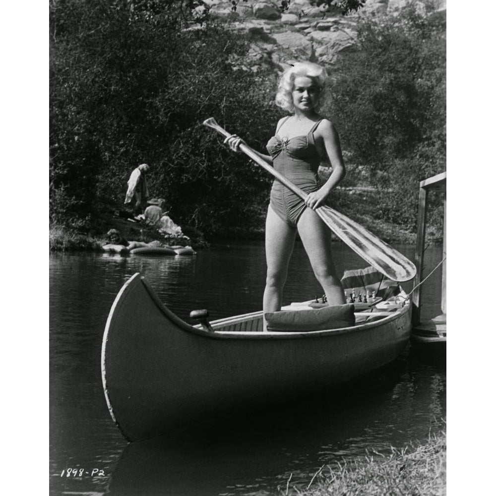 Mamie Van Doren - Standing in Canoe Photo Print (8 x 10) - Item DAP18782 Image 1