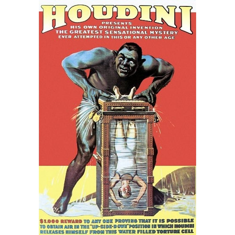 Houdini In The Water Torture Cell Magic Poster Print (36 x 54) Image 1