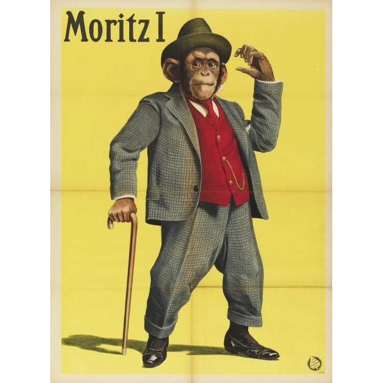 Moritz I Monkey Wearing Suit With Hat Poster Print (18 x 24) Image 1