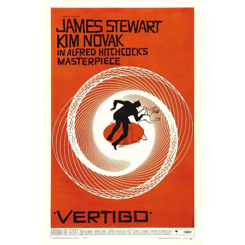 Jimmy Stewart Vertigo Movie Poster Print (18 x 24) Image 1