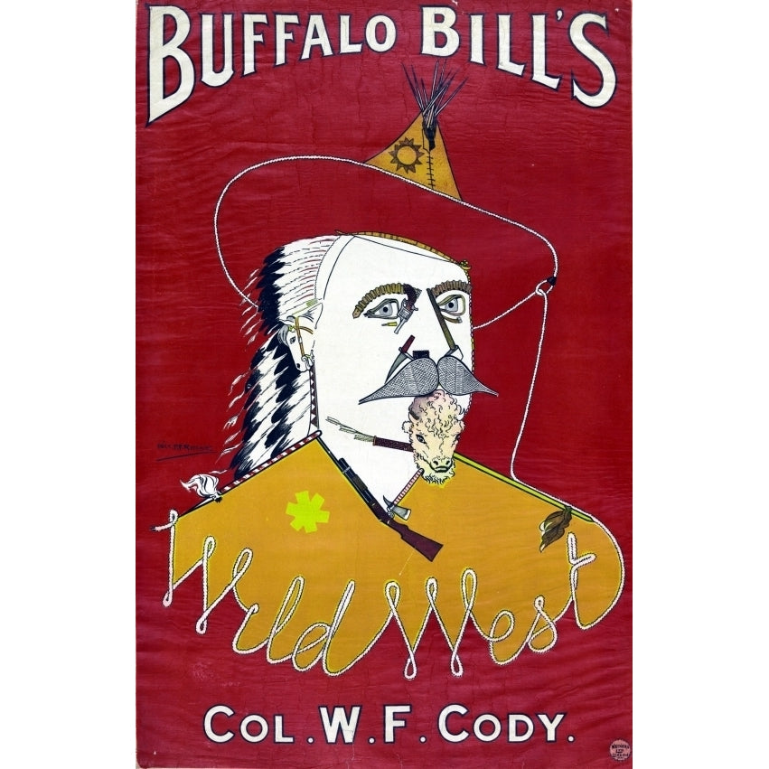 Buffalo Bills Wild West Colonel Bill Cody Circus Poster Print (36 x 54) Image 1