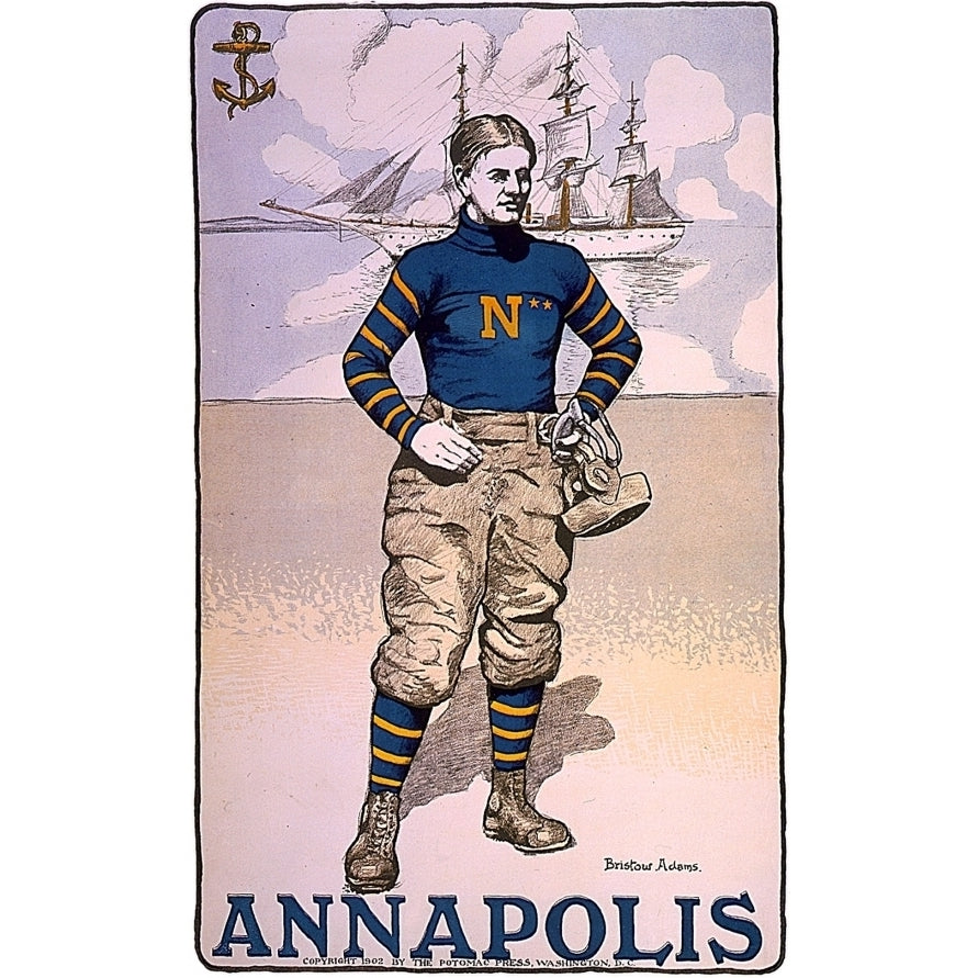 Annapolis Naval Academy Football Player 1902 Poster Print (18 x 24) Image 1