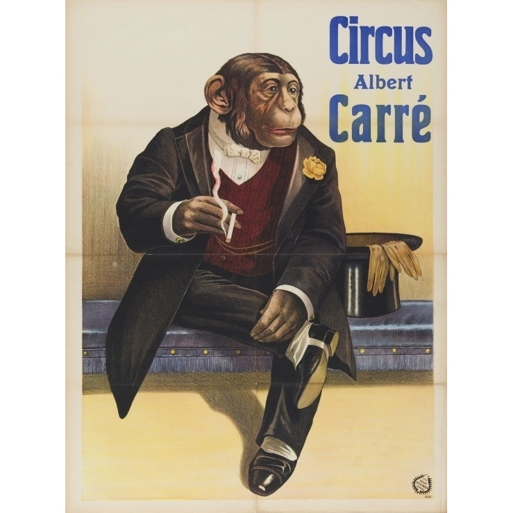 Smoking Chimpanzee Circus Albert Carre Poster Print (18 x 24) Image 1