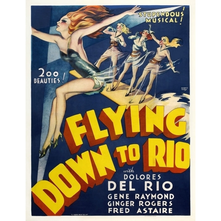 Flying Down To Rio Movie Fred Astaire Ginger Rogers Poster Print (24 x 36) Image 1