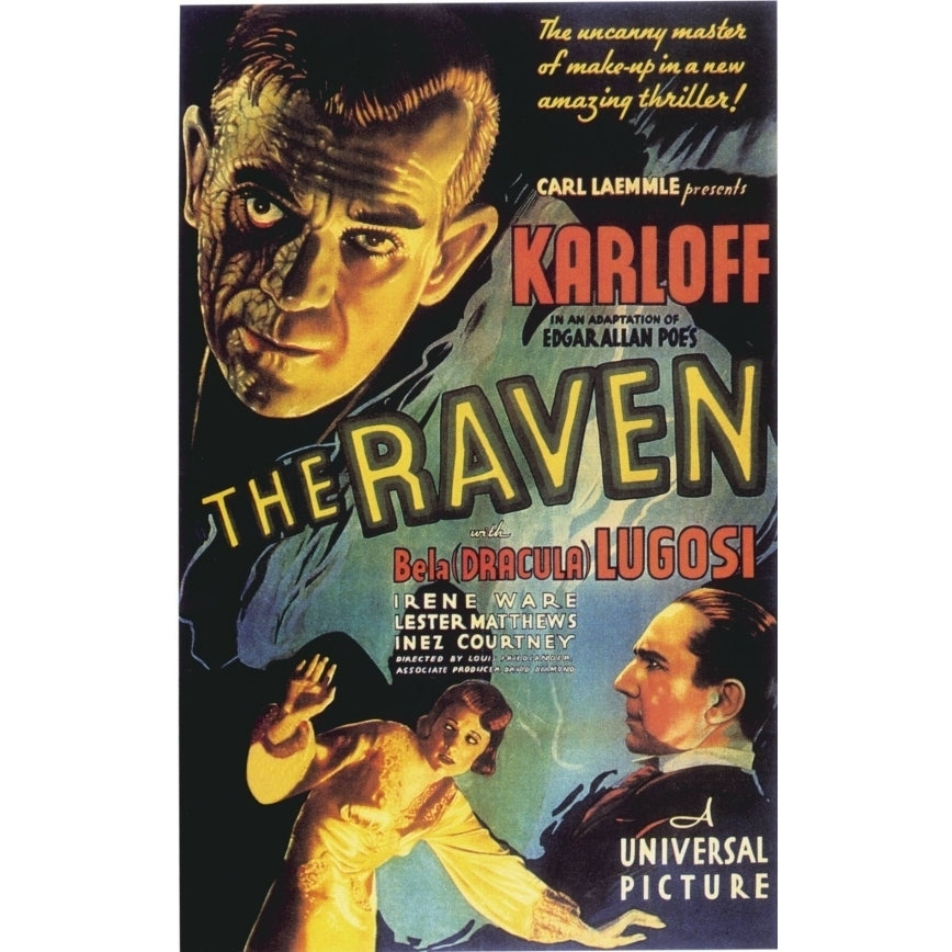 Bela Lugosi Boris Karloff The Raven Movie Poster Print (18 x 24) Image 1