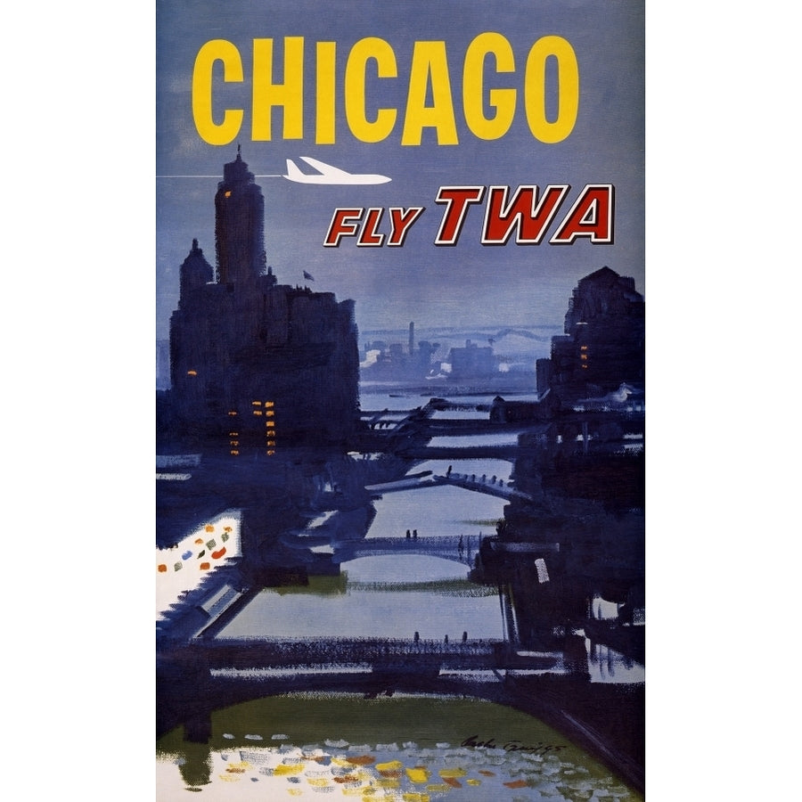 Travel Chicago Fly TWA Poster Print (18 x 24) Image 1