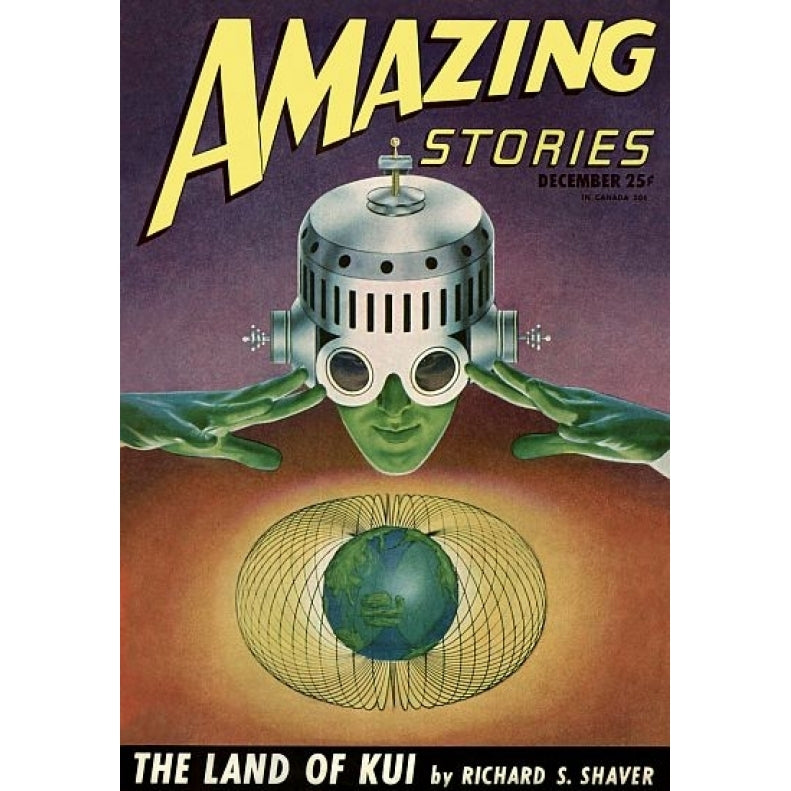 Vintage Sci Fi Amazing Stories The Land Of Kui Poster Print (24 x 36) Image 1