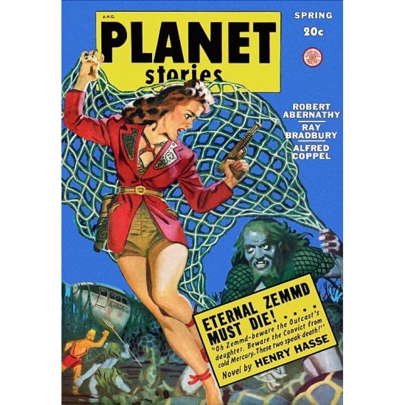 Vintage Sci Fi Planet Stories Robert Abernathy Poster Print (18 x 24) Image 1