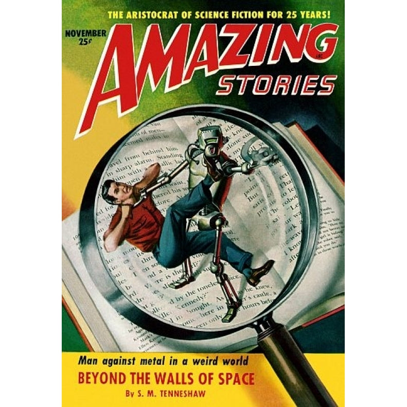 Vintage Sci Fi Amazing Stories Beyond The Walls Poster Print (24 x 36) Image 1