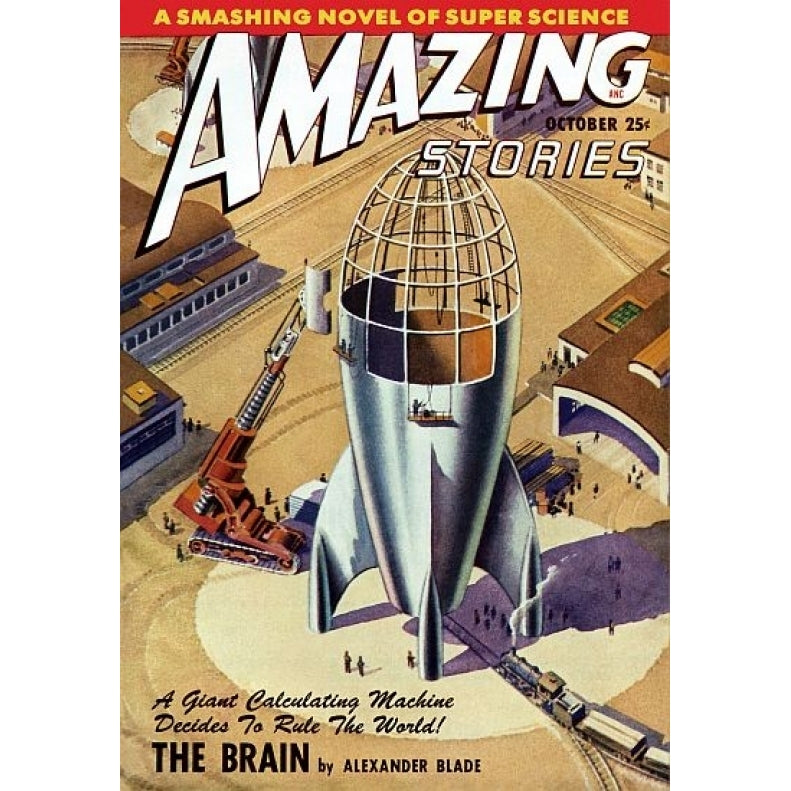 Vintage Sci Fi ANC Amazing Stories October Poster Print (18 x 24) Image 1