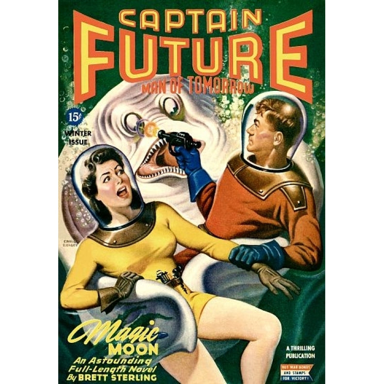 Vintage Sci Fi Captain Future Man Of Tomorrow Poster Print (18 x 24) Image 1