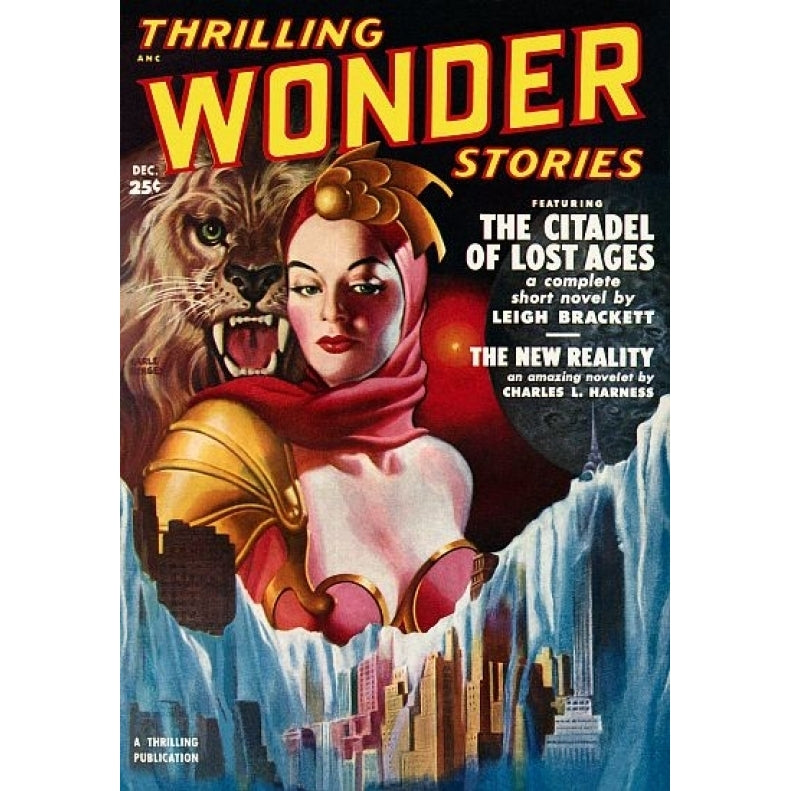 Vintage Sci Fi ANC Thrilling Wonder Stories Dec Poster Print (24 x 36) Image 1