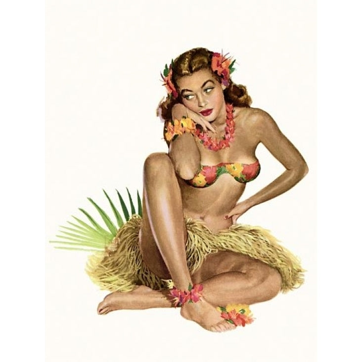 Pin Up Girl Hawaiian Girl With Hula Dress Poster Print (18 x 24) Image 1