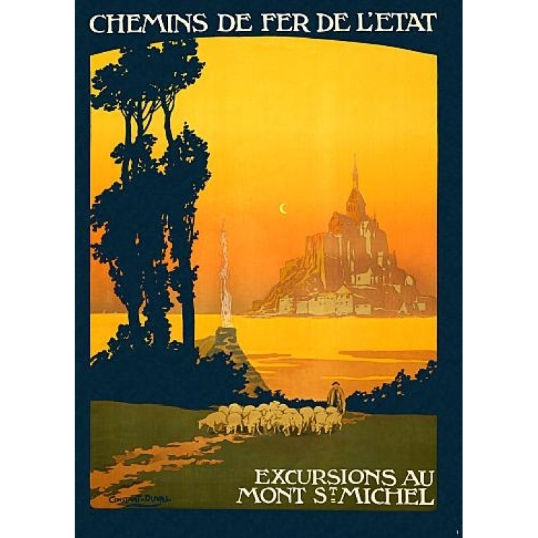 Chemins De Fer De LEtat Mont St. Michel Travel Poster Print (18 x 24) Image 1