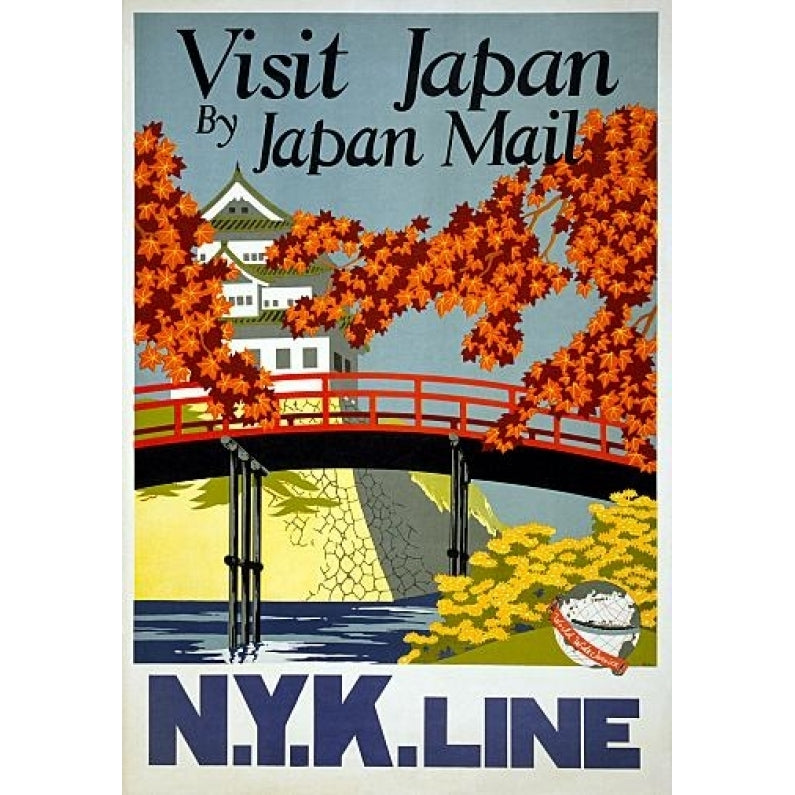 Visit Japan by Japan Mail Travel Poster Print (24 x 36) Image 1