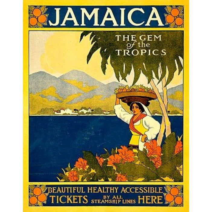 Jamaica The Gem of the Tropics Travel Poster Print (24 x 36) Image 1