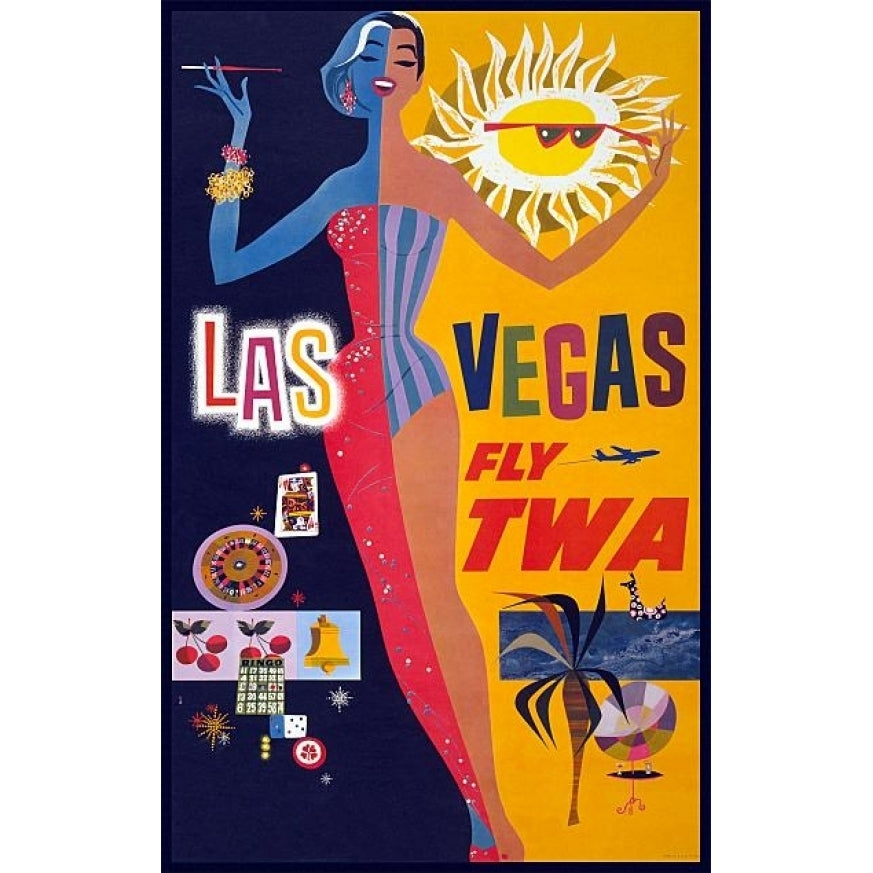 Las Vegas FLY TWA Travel Poster Print (18 x 24) Image 1