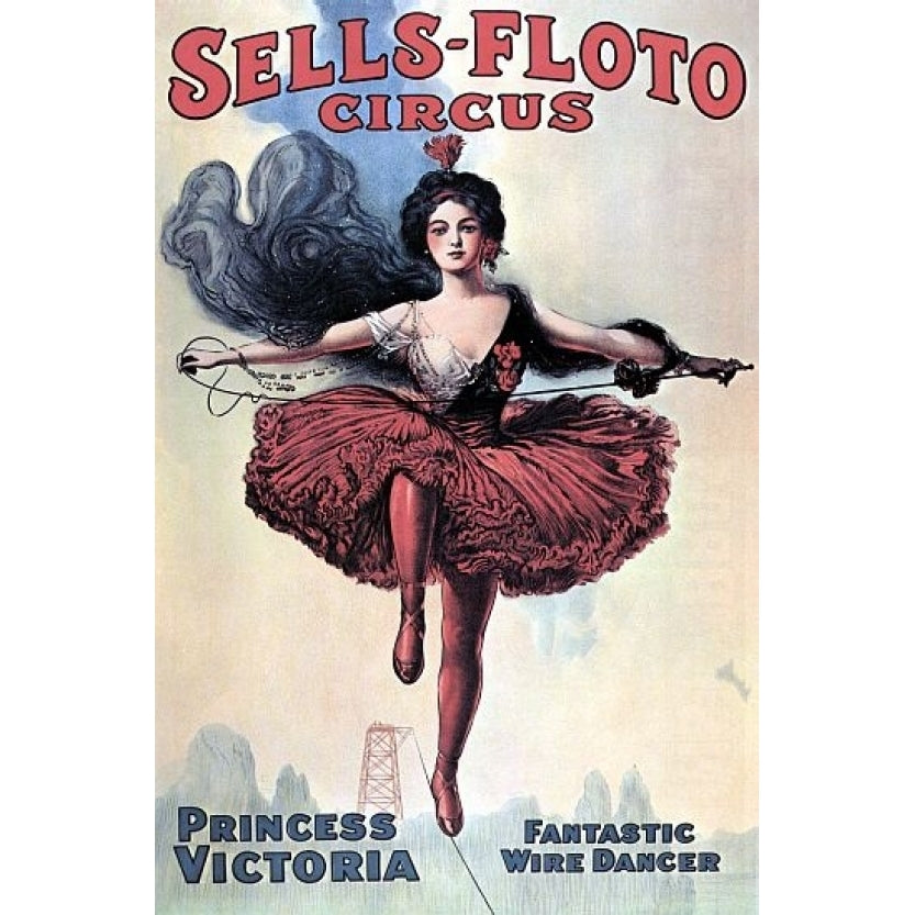 Princess Victoria High Wire Dancer Sells Floto Circus Poster Print (18 x 24) Image 1