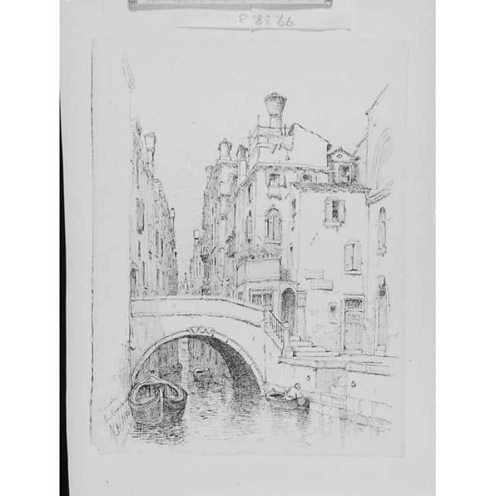 Canal San Cassiano Venice Poster Print by Andrew Fisher Bunner (1841 ??1897) (18 x 24) Image 1