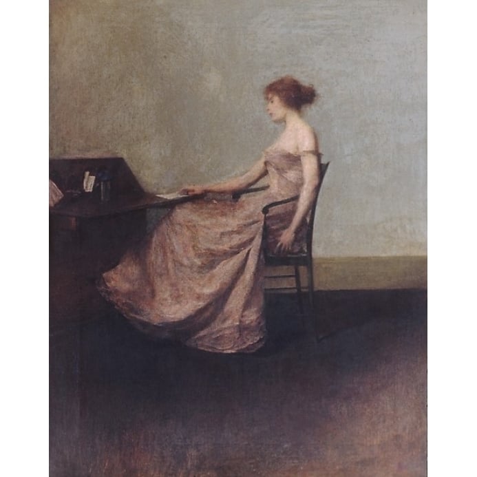 The Letter Poster Print by Thomas Wilmer Dewing (1851 ??1938) (18 x 24) Image 1