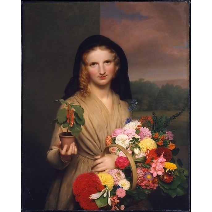 The Flower Girl Poster Print by Charles Cromwell Ingham (American (born Ireland) Dublin 1786 ??1863 York) (18 x 24) Image 1