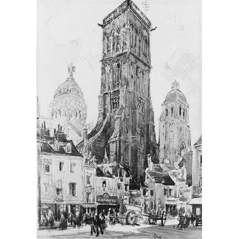 The Towers of St. Martin Tours Poster Print by Joseph Pennell (18 x 24) Image 1