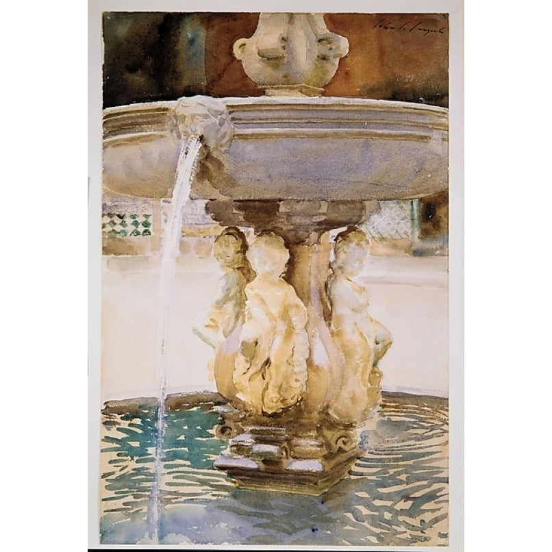 Spanish Fountain Poster Print by John Singer Sargent (American Florence 1856 ??1925 London) (18 x 24) Image 1