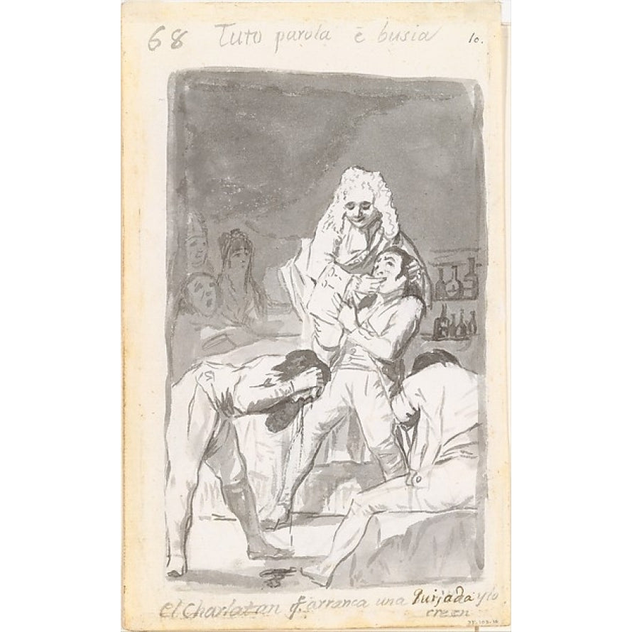 At the Count Palatines (Al Conde Palatino) Study for Capricho plate 33 Poster Print by Goya (Francisco de Goya y Image 1