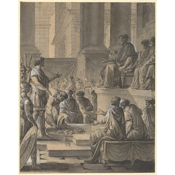 Hannibal Before the Senate in Carthage Poster Print by ??tienne Pierre Adrien Gois (French Paris 1731??1823 Paris) (18 x Image 1