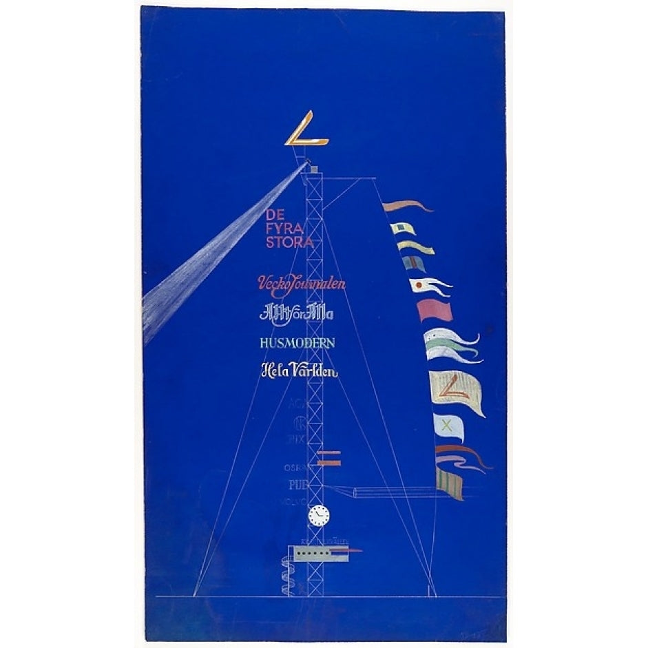 The Stockholm Exhibition: Advertising Mast. Poster Print by Erik Gunnar Asplund (Swedish Stockholm 1885??1940 Stockholm) Image 1