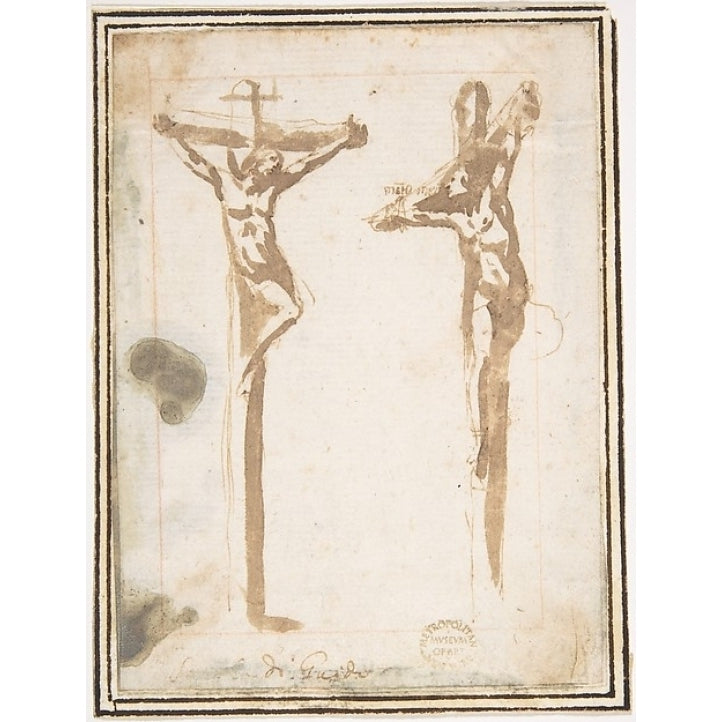 Christ Crucified with the Good Thief Poster Print by attributed to Francesco Allegrini (Italian Cantiano Image 1