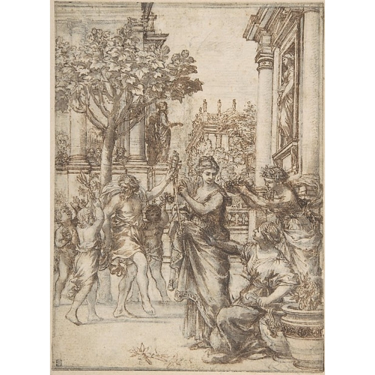 The Triumph of Nature Over Art (design for an engraving of De Florum Cultura) Poster Print by Pietro da Cortona (Pietro Image 1