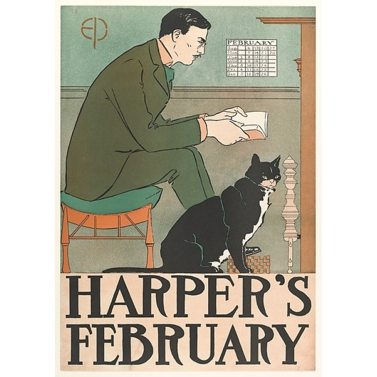 Harpers: February Poster Print by Edward Penfield (American Brooklyn York 1866 ??1925 Beacon York) (18 x 24) Image 1